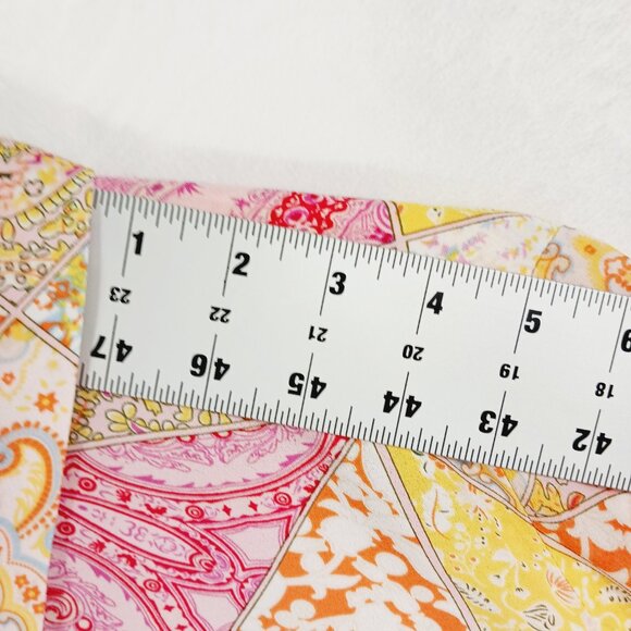 Rose & Olive, XL Button Down Blouse, Long Sleeve, Multi Paisley Patchwork Print - Picture 12 of 15